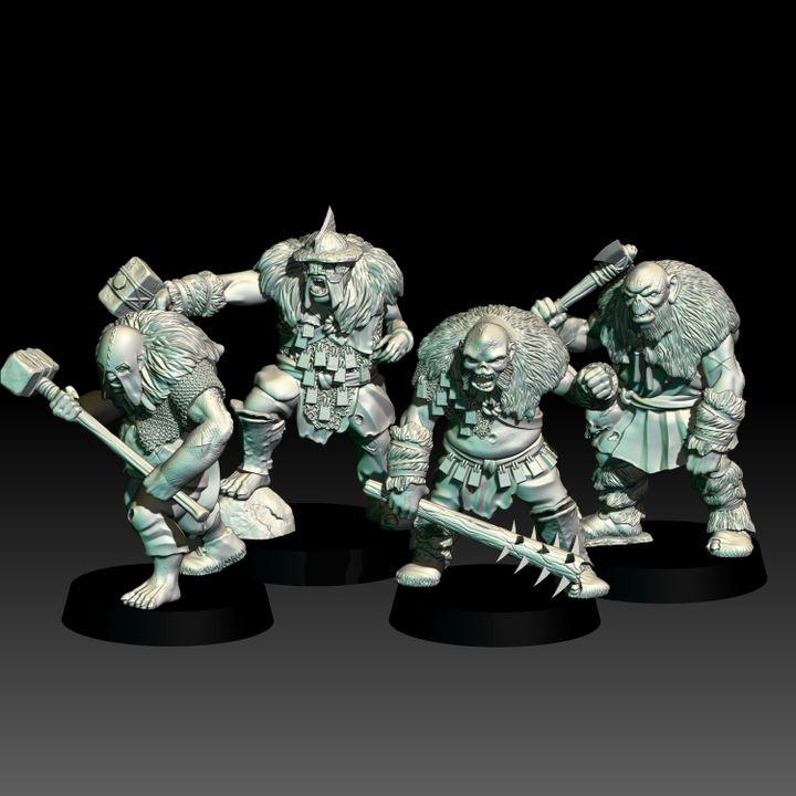 Wildling Kingdom Half Trolls ( 4 Miniaturen )