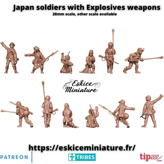 Japanese Soldiers with explosive Weapons ( 6 Miniaturen )