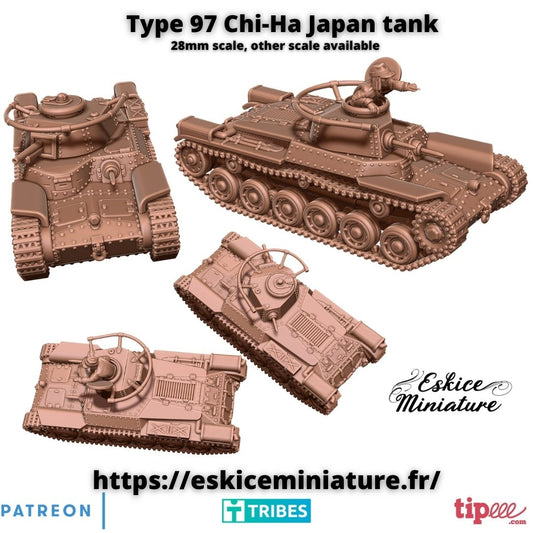 Japanese Type 97 Chi-Ha tank mit verschiedenen Türmen