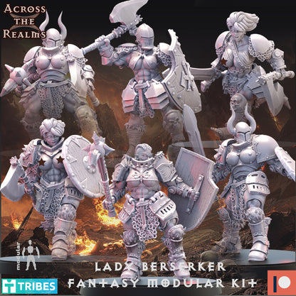 Lady Fantasy Berserker modular Kit ( 4 Miniaturen )