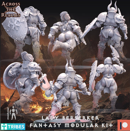 Lady Fantasy Berserker modular Kit ( 4 Miniaturen )