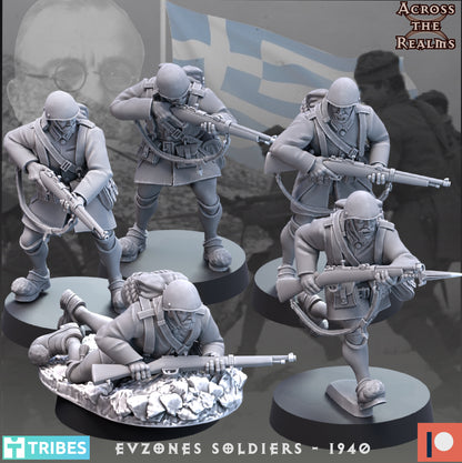 Griechische Soldaten 1940 ( 5 Miniaturen )