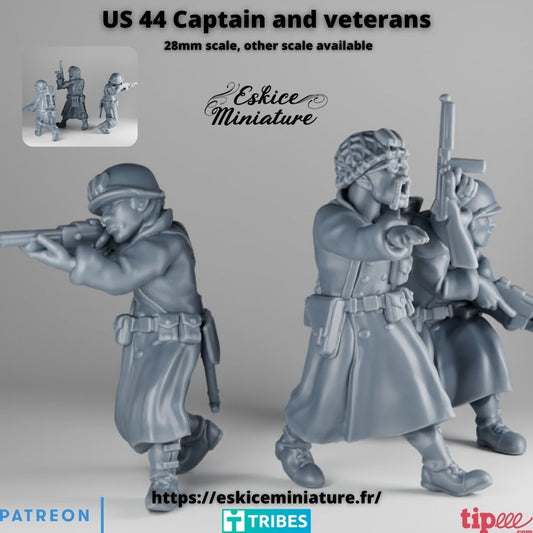 US Captain and two veterans ( 3 Miniaturen )