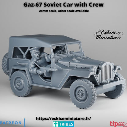 Russian GAZ 67 car with crew: ( 4 Miniaturen )