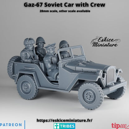 Russian GAZ 67 car with crew: ( 4 Miniaturen )