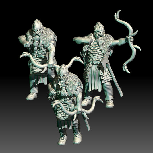 Savage Hillmen Bowmen( 3 Miniaturen )