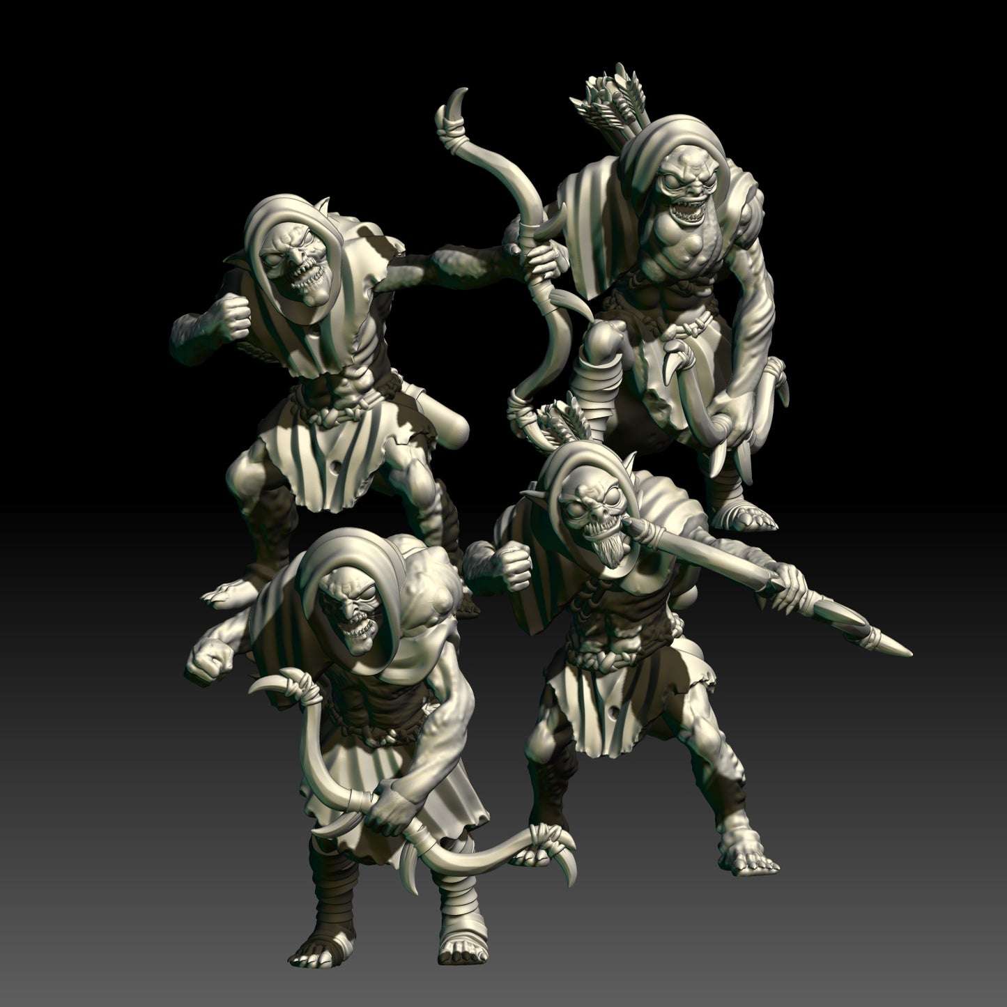 Shadow Troglodytes Realm Archers ( 4 Miniaturen )