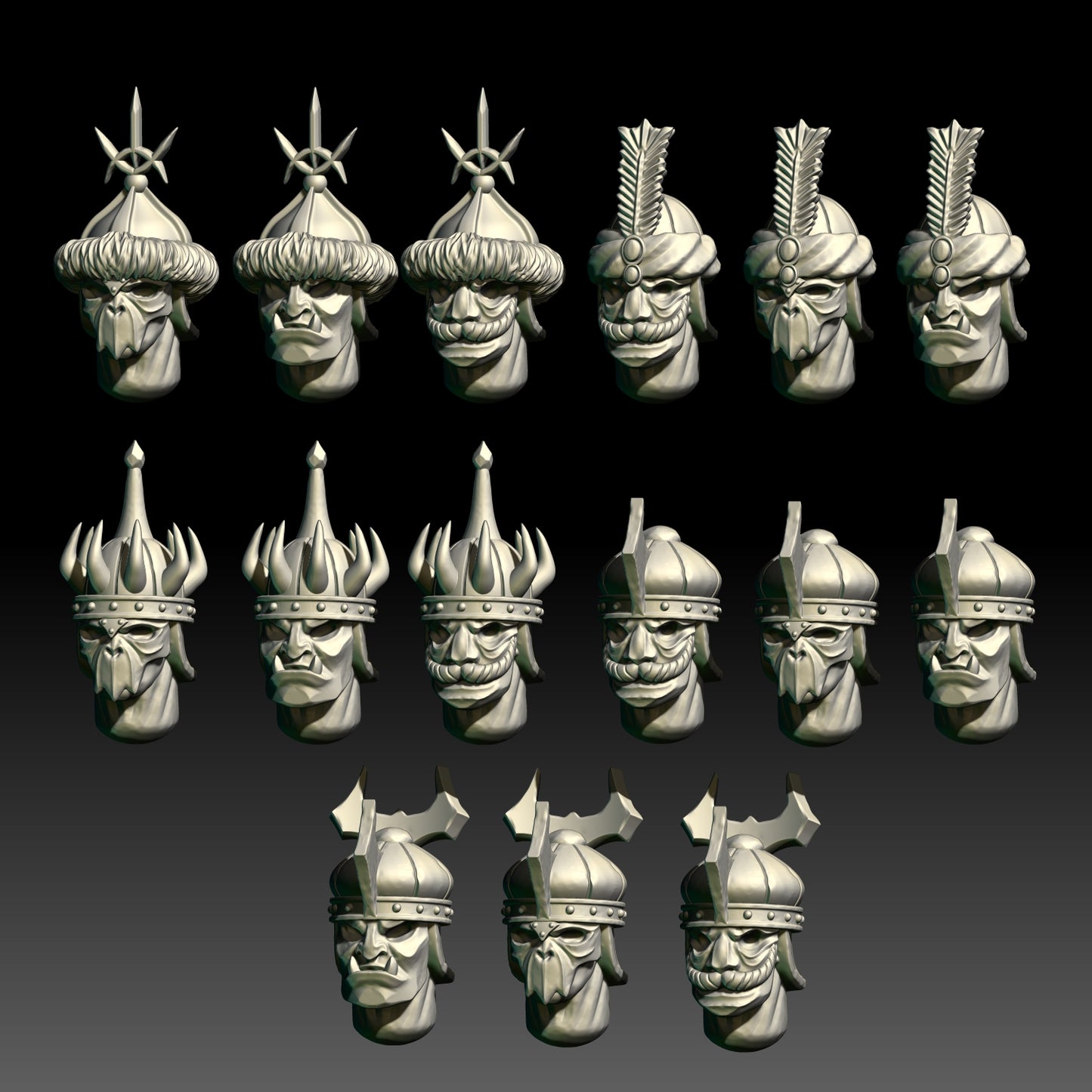 Warriors of the East Warrior Heads ( 15 Teile )