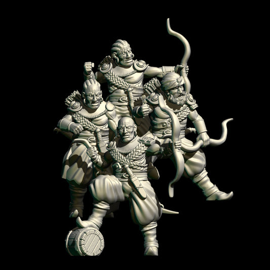 Southron Sea Raiders Archers ( 4 Miniaturen )