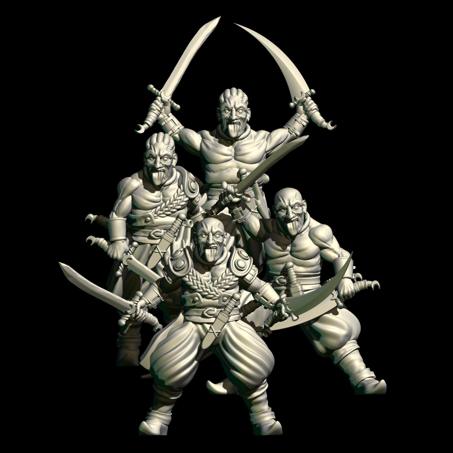 Southron Sea Raiders Madmen( 4 Miniaturen )