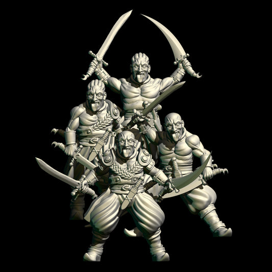 Southron Sea Raiders Madmen( 4 Miniaturen )