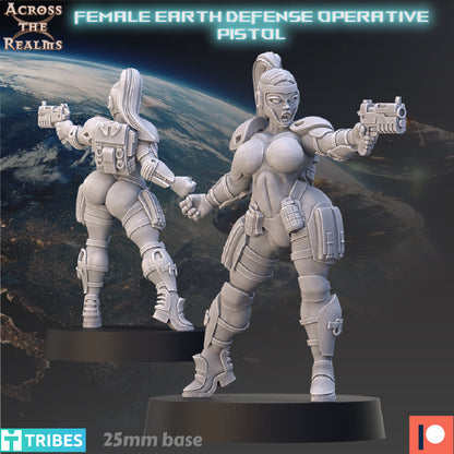 Female Earth Defense Opeartive with Pistol