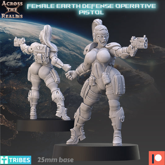 Female Earth Defense Opeartive with Pistol