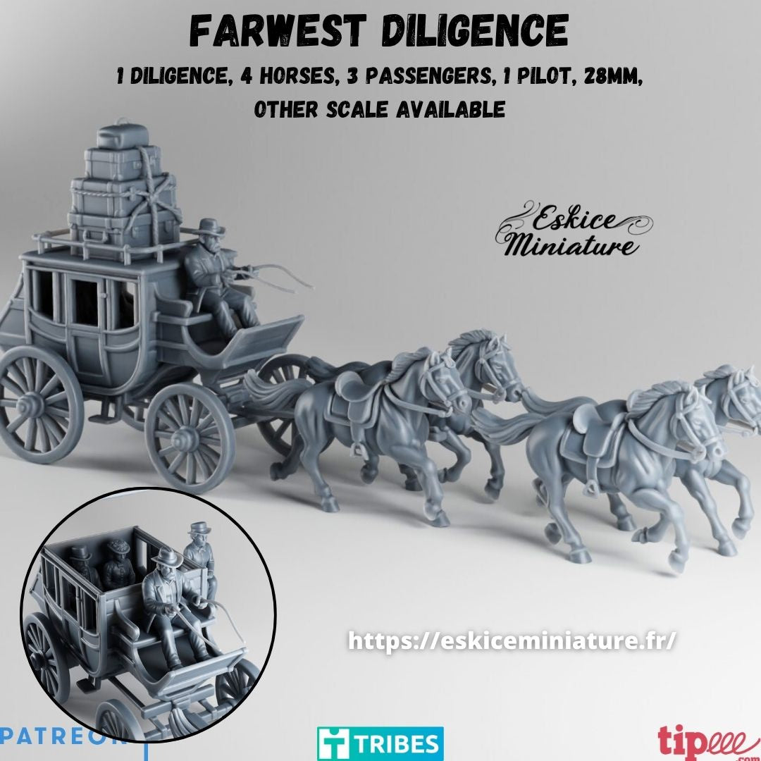 Full Wild West Stagecoach Set (diligence)
