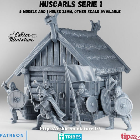 Huscarls + Viking House  ( 5 Miniaturen )