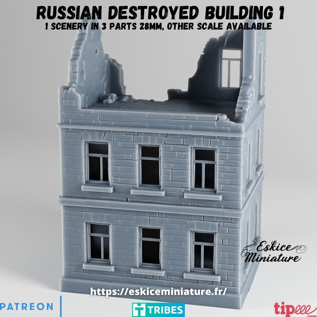 Ruined Eastern-Front Building (3Pcs)