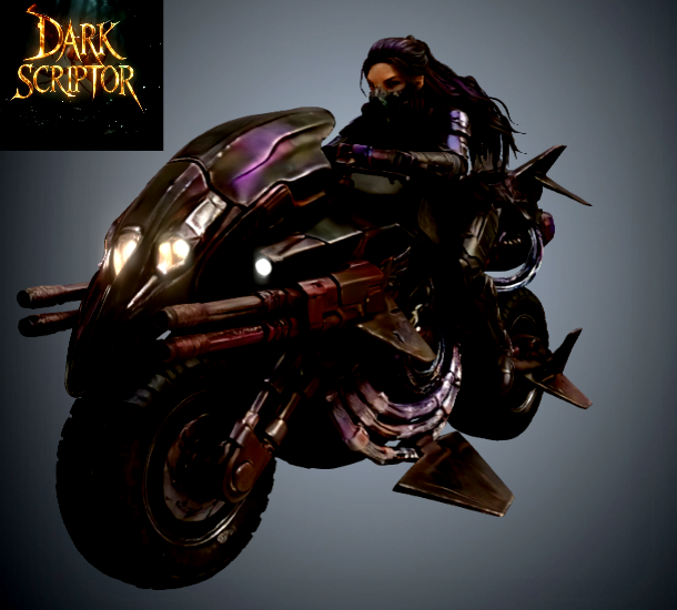 Raven Army - Sci-Fi Biker Girl & Gunship Bike