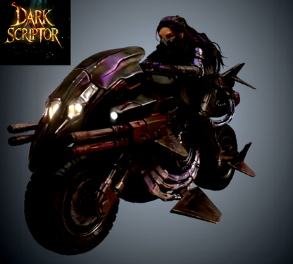 Raven Army - Sci-Fi Biker Girl & Gunship Bike