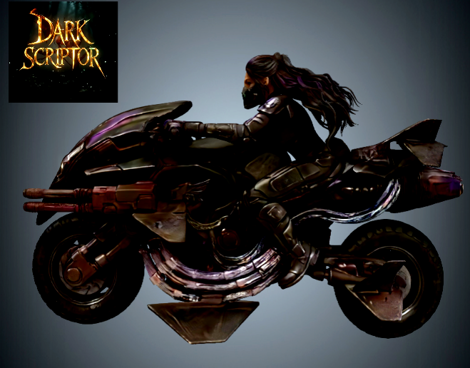 Raven Army - Sci-Fi Biker Girl & Gunship Bike