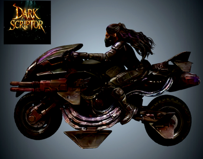 Raven Army - Sci-Fi Biker Girl & Gunship Bike