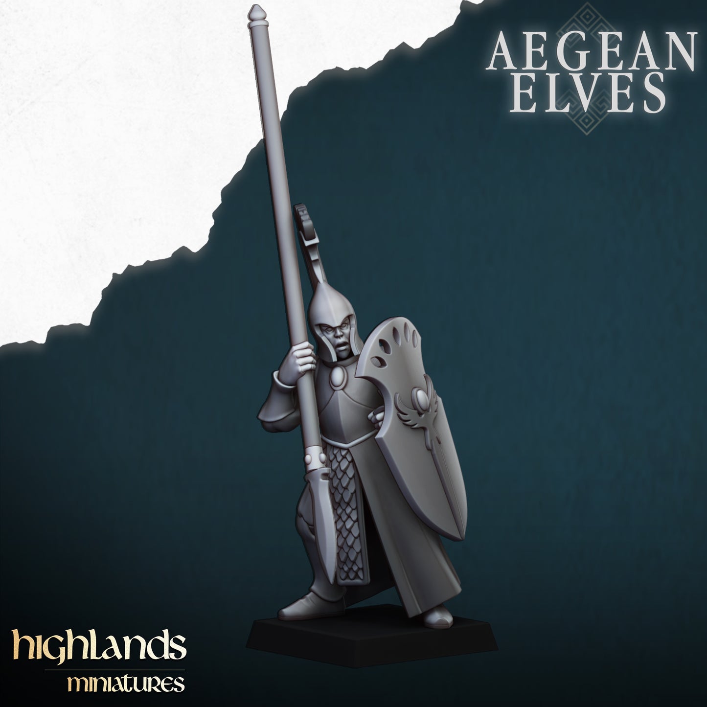 Aegean Elves Spearman Command Units ( 3 Miniaturen )