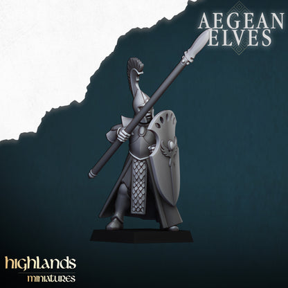 Aegean Elves Spearman Command Units ( 3 Miniaturen )