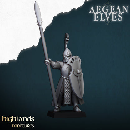 Aegean Elves Spearman Command Units ( 3 Miniaturen )