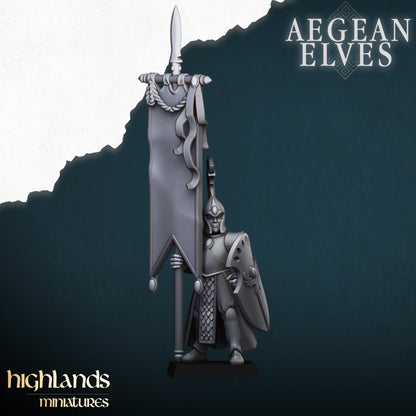 Aegean Elves Spearman Command Units ( 3 Miniaturen )