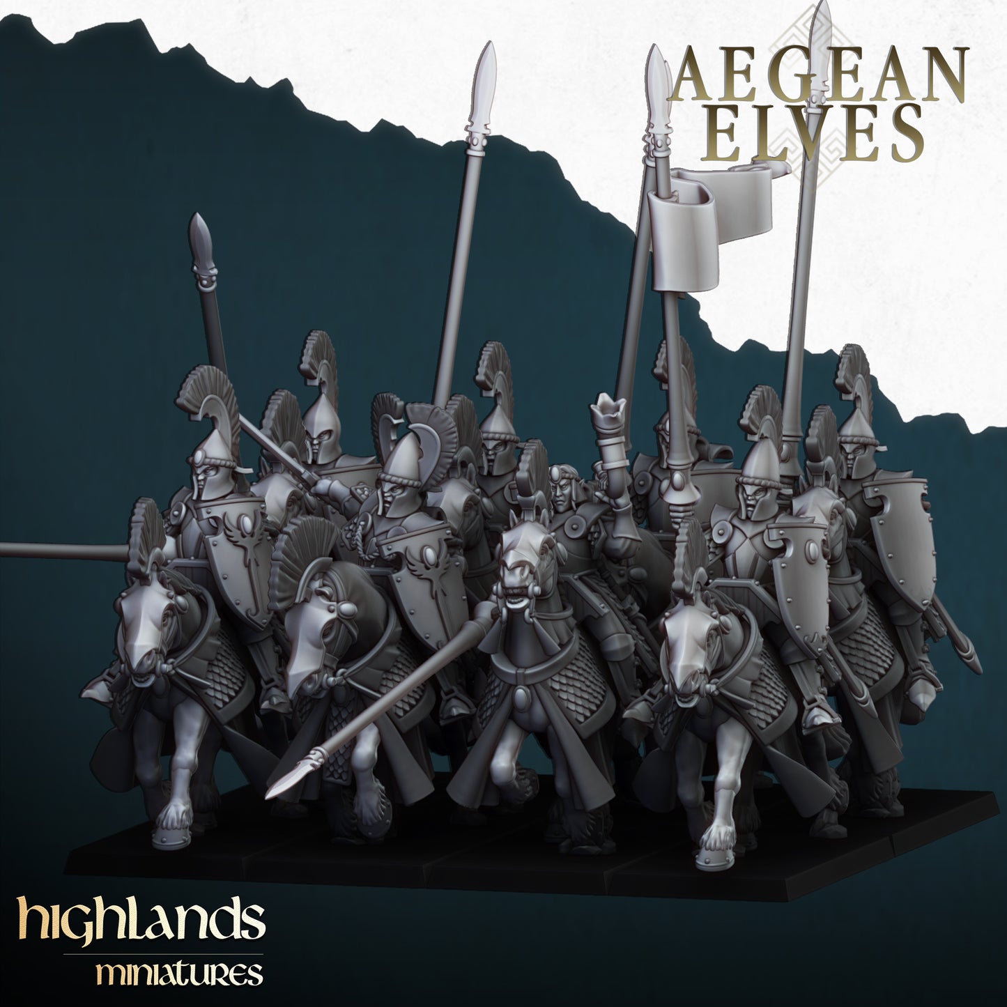 Aegean Elves Mounted Lances Core Units ( 5 Miniaturen )