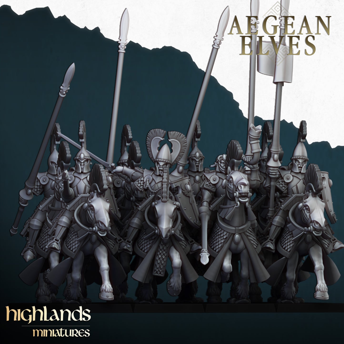 Aegean Elves Mounted Lances Core Units ( 5 Miniaturen )