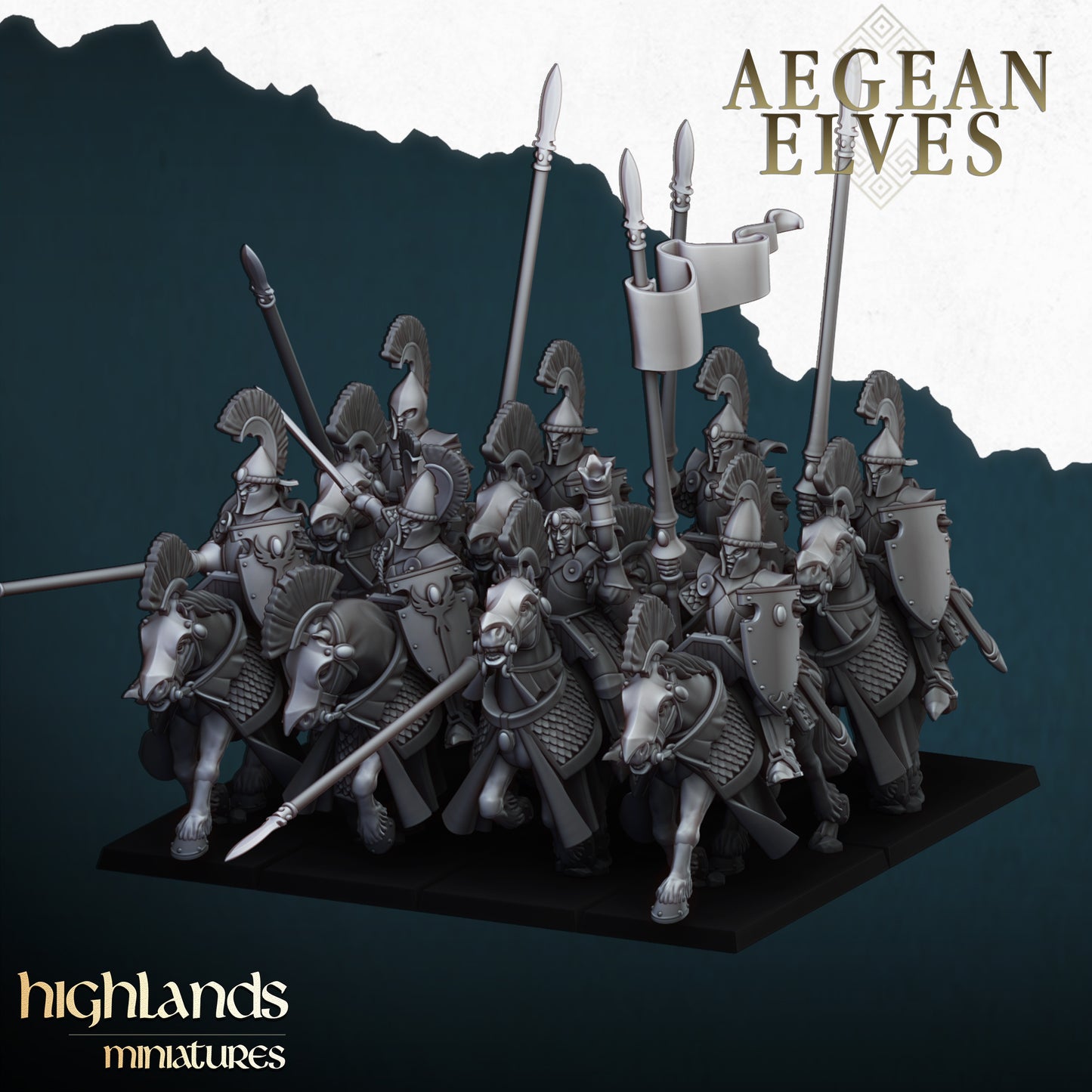 Aegean Elves Mounted Lances Core Units ( 5 Miniaturen )