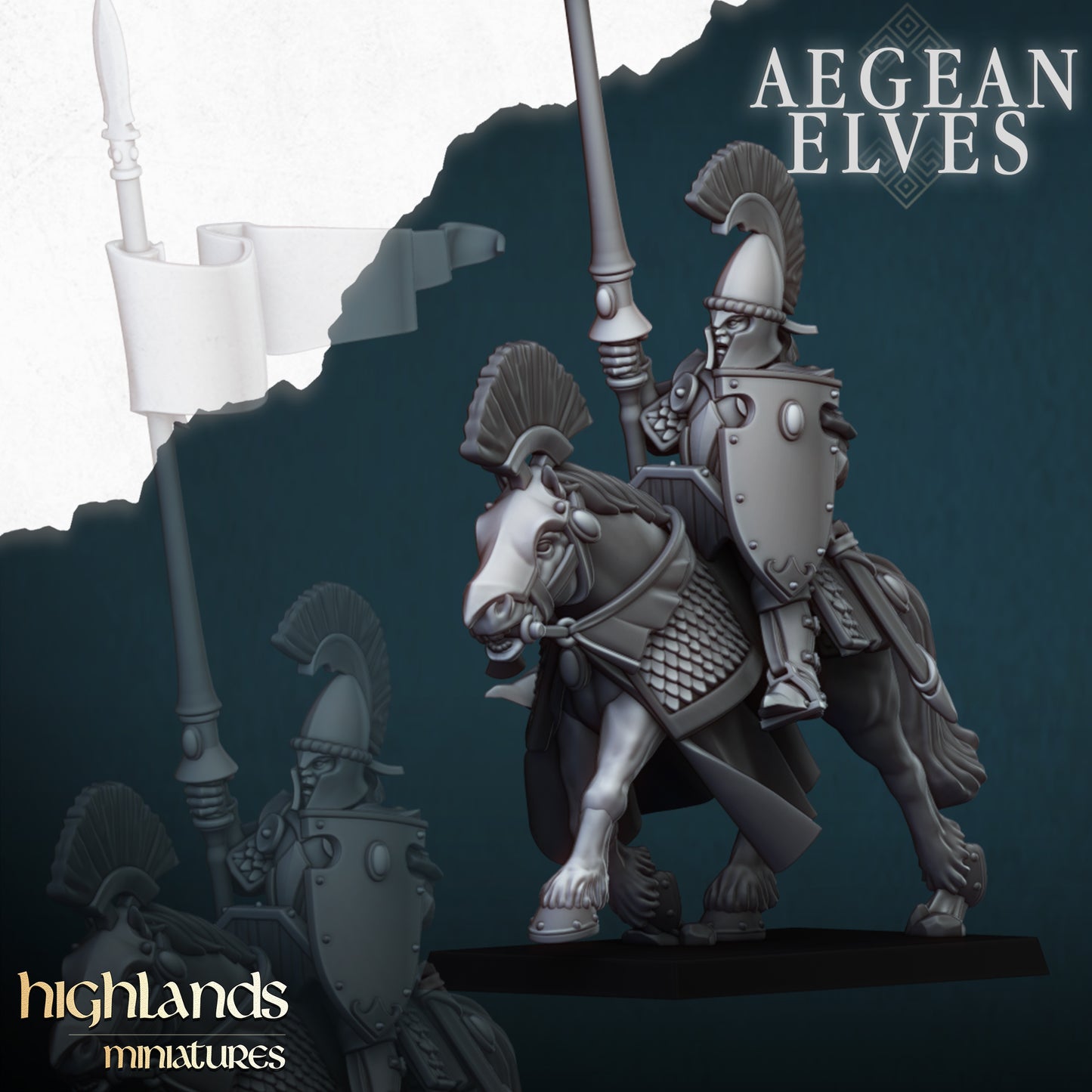 Aegean Elves Mounted Lances Core Units ( 5 Miniaturen )