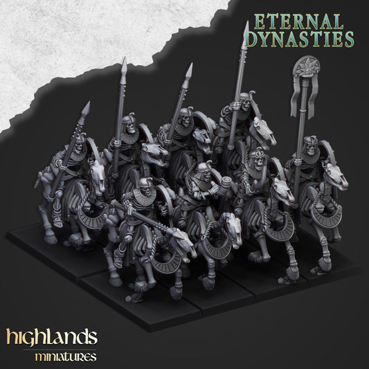 AncientSkeletal Cavalry with Spear 8 Miniaturen