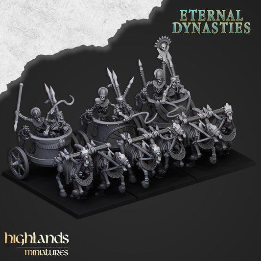Ancient Skeletal Chariots 3 Miniaturen