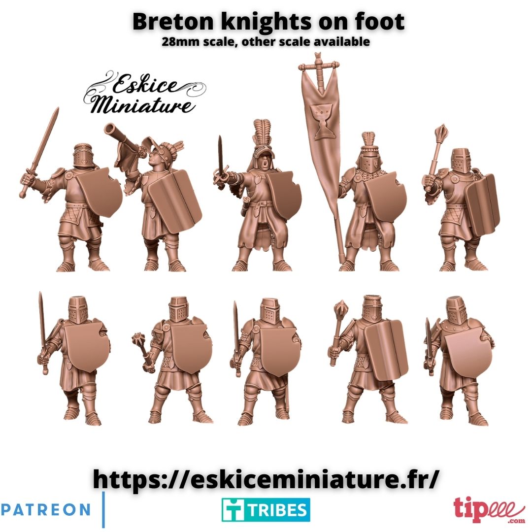 Knights on Foot( 10 Miniaturen )