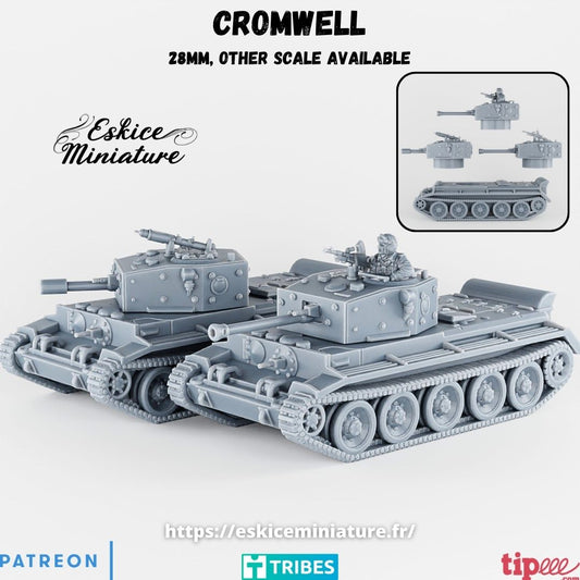 Cromwell Cruiser Tank (3 interchangeable turrets + crew)