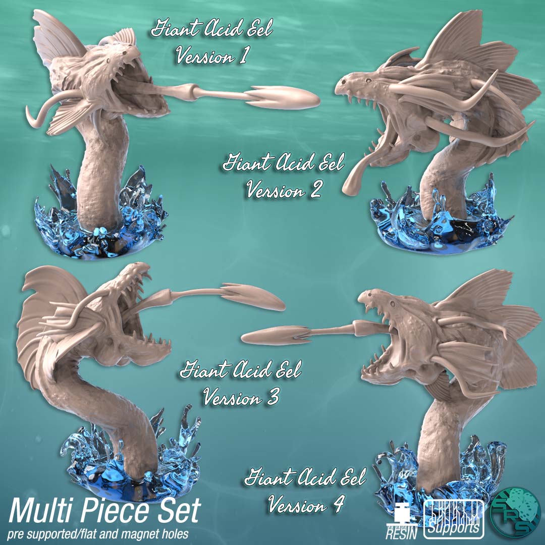 Giant Acid Eel  Set ( 4 Miniaturen )