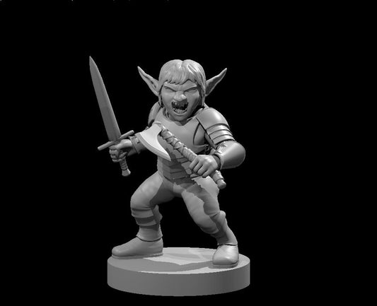 Goblin Female Fighter two weapons