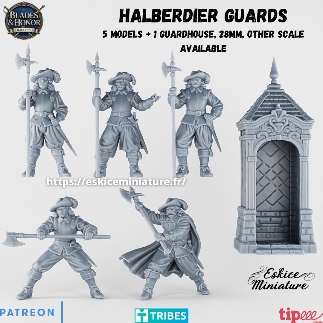 Halberdier Guards ( 5 guards + 1 guardhouse )