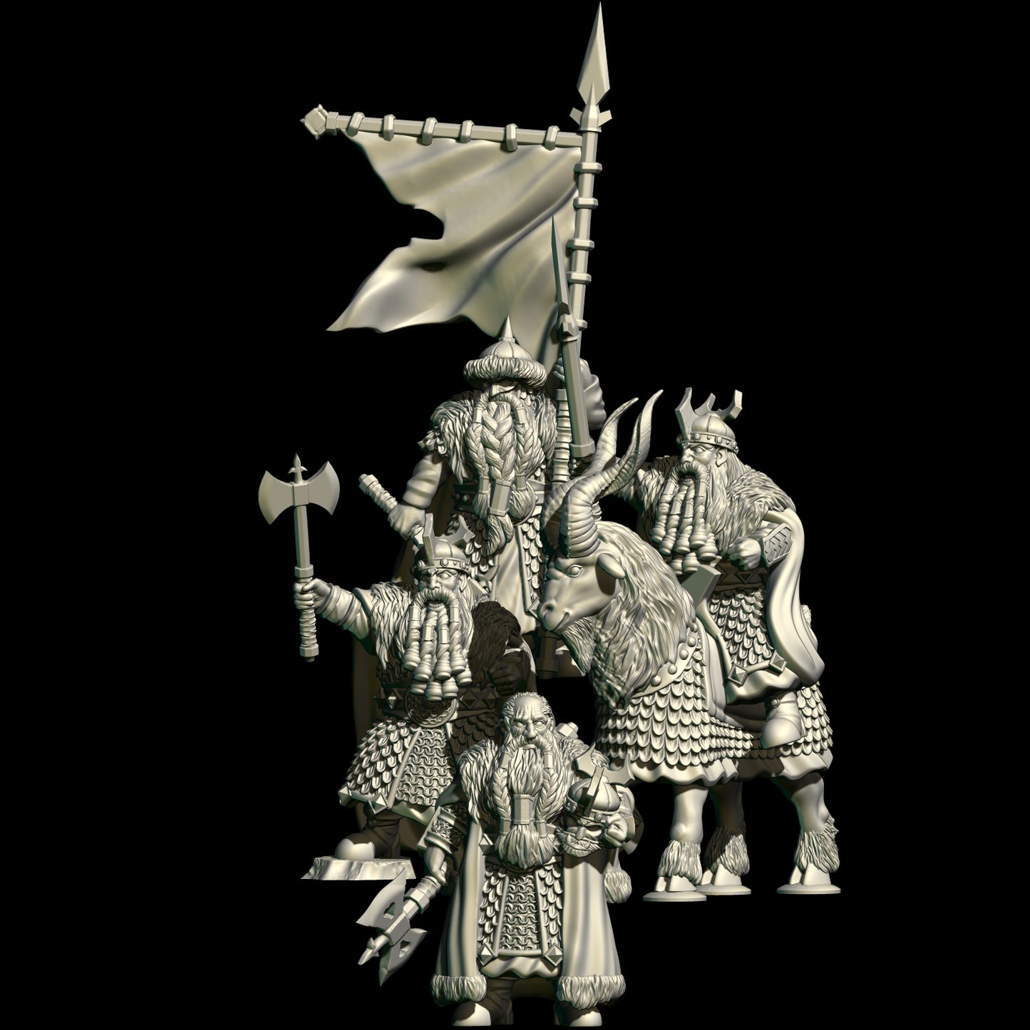 Eastern Dwarves Heroes ( 4 Miniaturen )