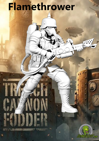 Trench Cannon Fodder tcf Flamethrower (4 Miniaturen)