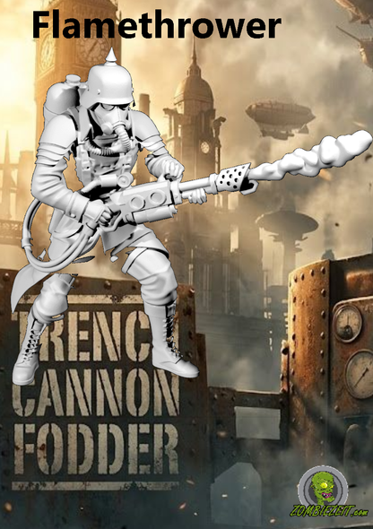 Trench Cannon Fodder tcf Flamethrower (4 Miniaturen)
