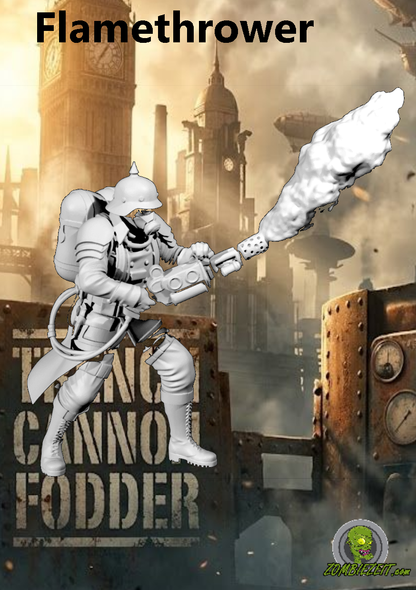 Trench Cannon Fodder tcf Flamethrower (4 Miniaturen)