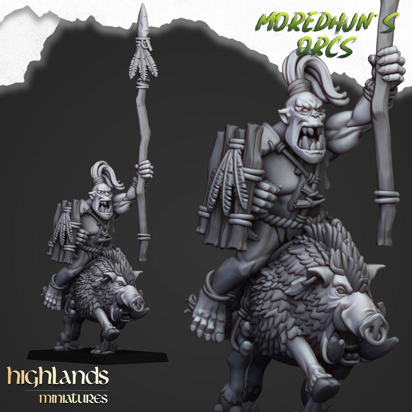 MOUNTED CAVE ORC ( 8 Miniaturen )