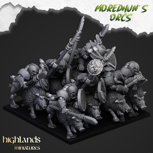 MOUNTED ORCS ON BOARS ( 8 Miniaturen )