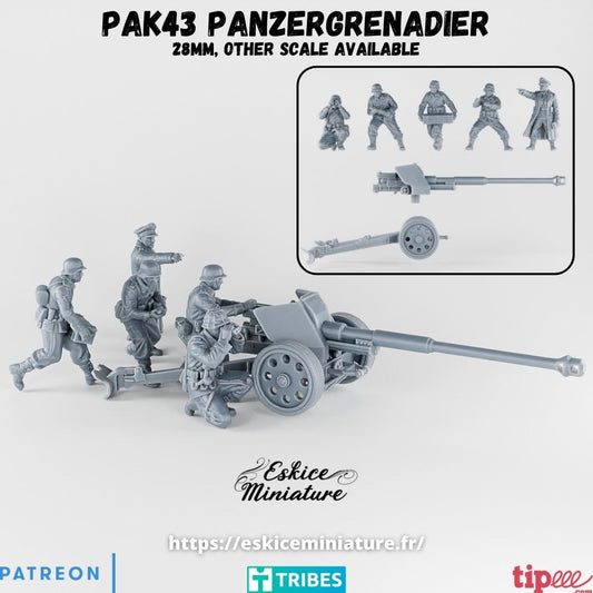 Pak 43 Anti-Tank Gun with its 5 Panzergrenadier crew