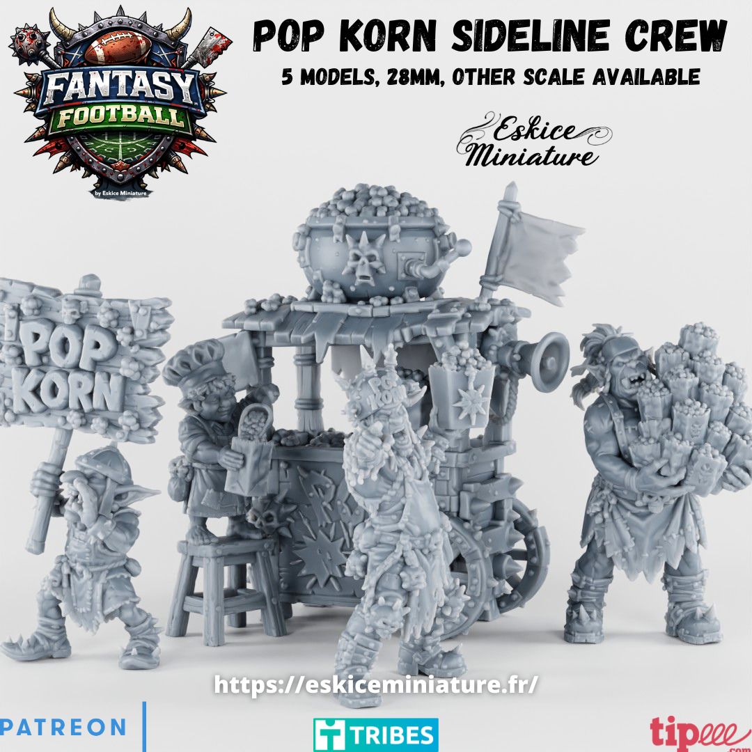 Pop Korn Sideline Crew (5 fun sideline miniatures)