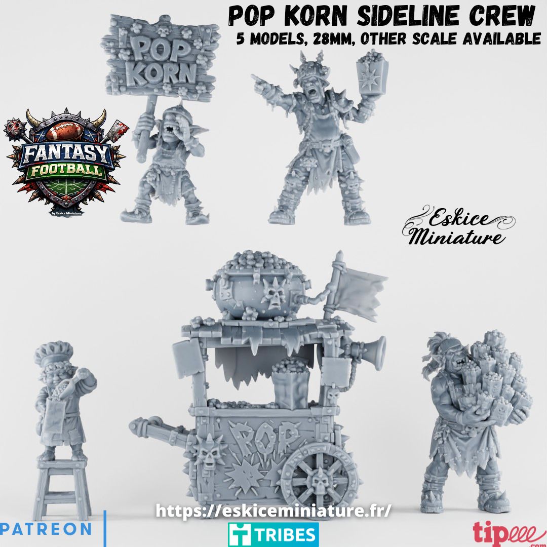 Pop Korn Sideline Crew (5 fun sideline miniatures)