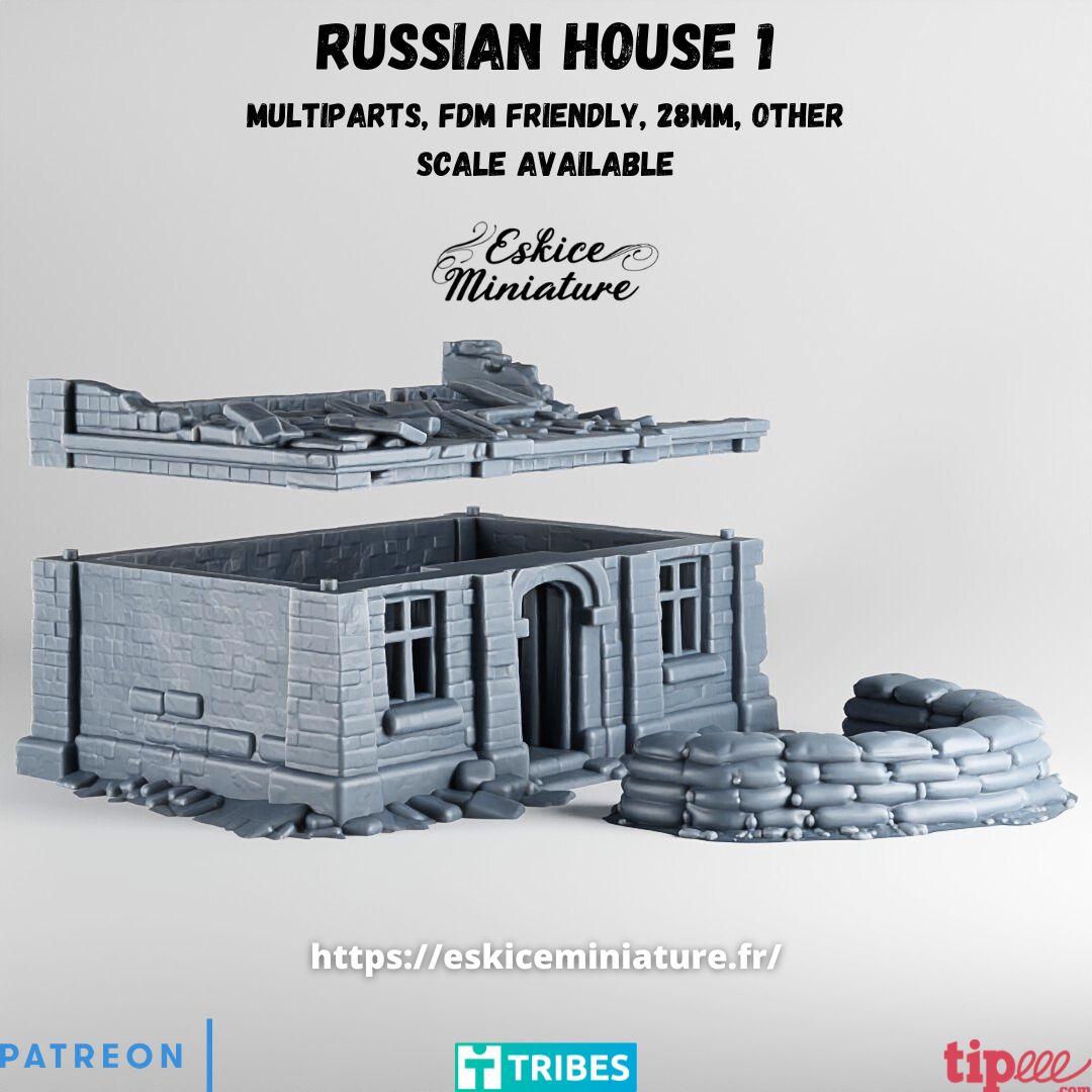 Ruined Russian House (3Pcs)