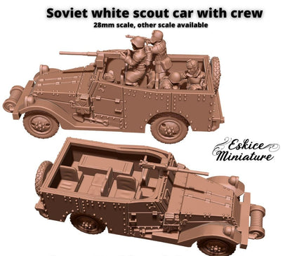 Russian  “White Scout Car” mit und ohne Crew ( 2 Miniaturen )